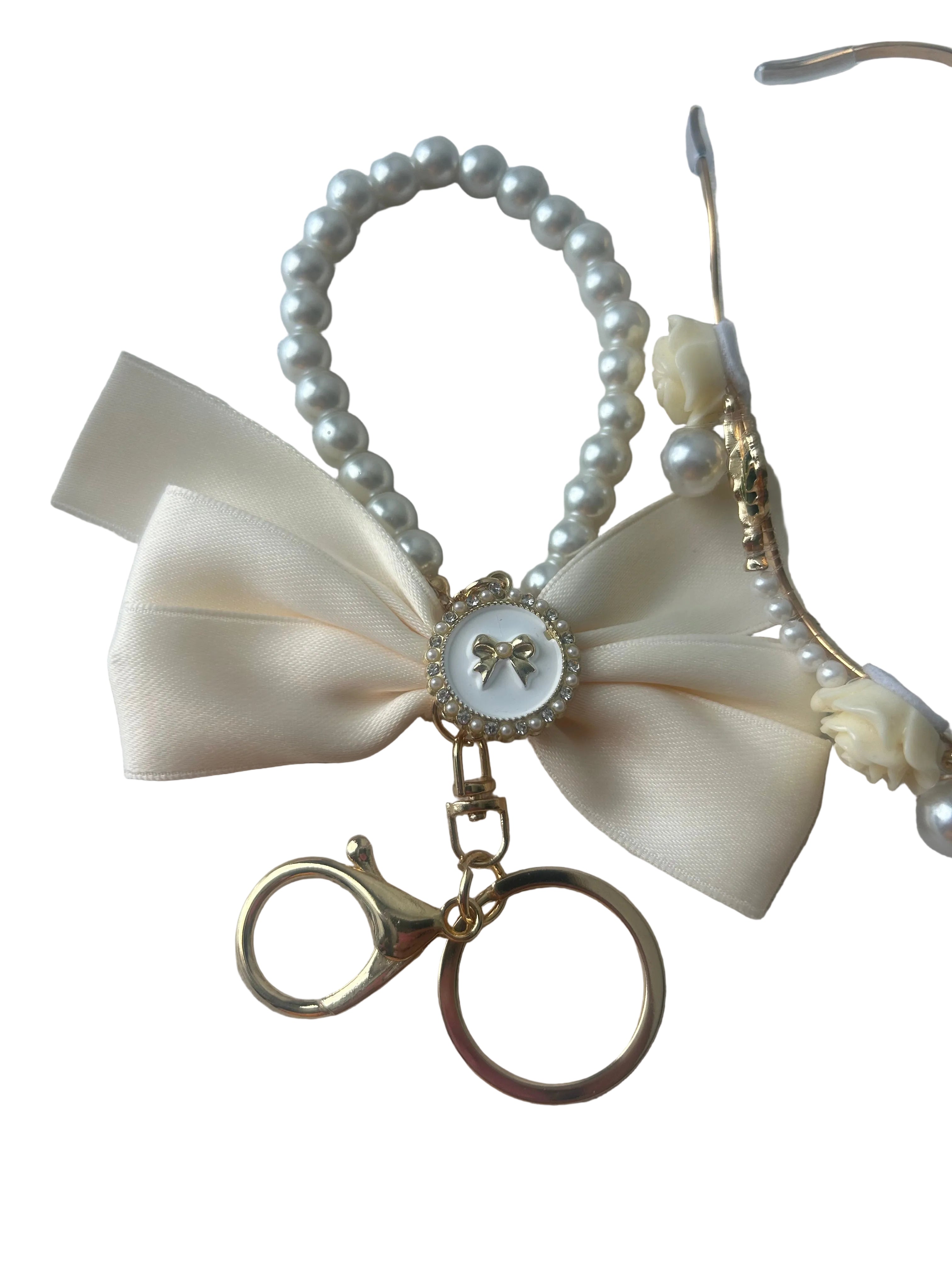 Rose headband & bow keychain